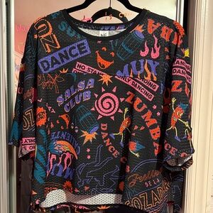 Zumba Fitness Colorful Graphic Crop Top